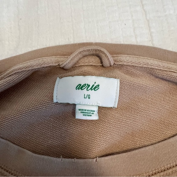 Aerie Sunset Terry Fleece Long Sleeve Sweatshirt and Shorts - Picture 8 of 15